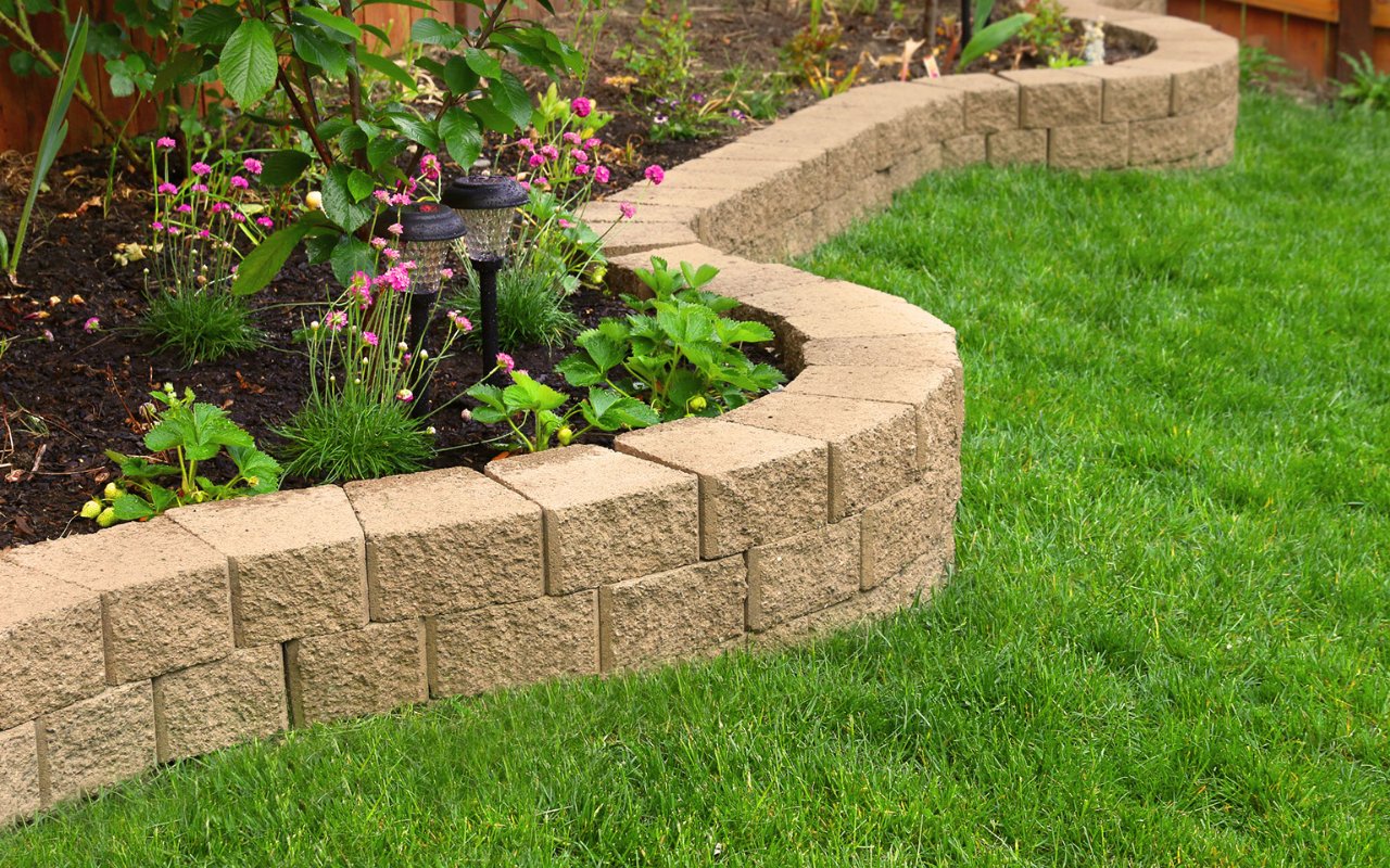 retaining wall with plants - professional landscaping utah